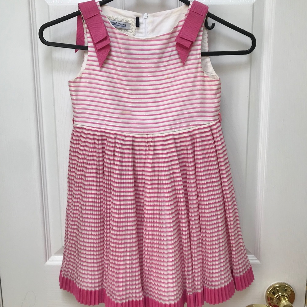 I Pinco Pallino Striped Pink Dress w Ribbons